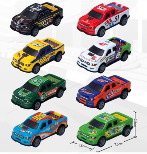 Image of SHAKTISM Die Cast Metal Toy Cars Set - 1:43 Scale Pull Back Action Cars with Open Doors, 4 Model Designs, Mini Vintage Car Collection for Kids Boys Girls, Gift Toy (Die-Cast Truck Set 12Pcs)