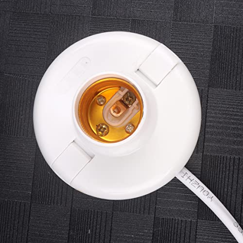 1pcs White Hanging Light Cord E27 Light Bulb Socket to 2-Prong with On/Off Switch (About 80mm Base & 9.2ft Wire) by szgate - Used condition - Image 2