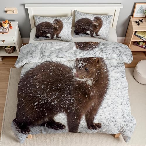 Housse couette en microfibre douce fini animal pour literie grand format sans froissement - 4