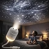 Genérico 2-in-1 Galaxy Star Projector & Night Light, 360° Rotating Portable Starry Sky Lamp with HD Films, USB Powered, Adjustable Brightness, Perfect Room Decor for Kids & Adults (White(3 PCS Film))