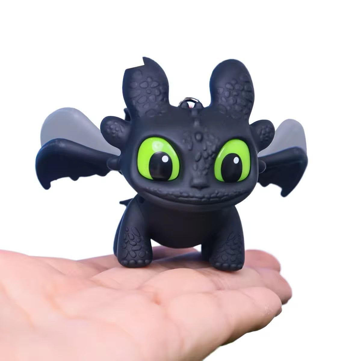 Night Fury black Keychain with Sound and Light, Black Toothless with Moving Wings, Backpack Pendant-picture-42