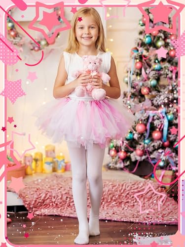 Image of Fourluoo 3 Pairs Girls Tights Colorful Pantyhose Soft Thigh High Sock Seamless Dance Leggings Wedding Tights for Girl