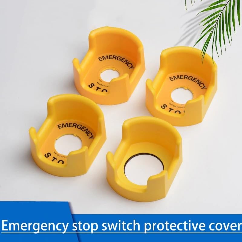 Copertura Protettiva In Plastica Per Interruttore A Pulsante - Diametro 30 Mm, Colore Giallo, Antipolvere E Antiurto (Solo Coperchio)