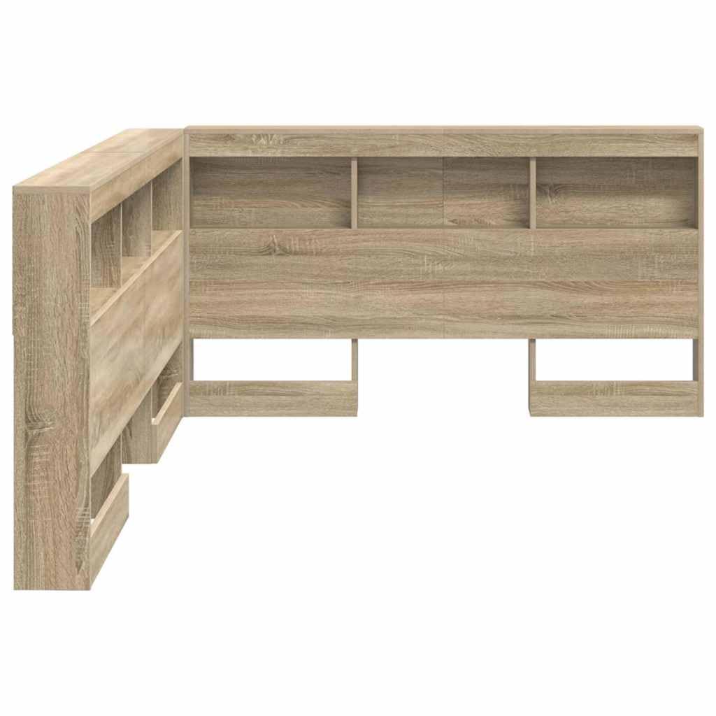 vidaXL Testata Contenitore Rovere Sonoma 140 cm Legno Multistrato, Mobile per Camera, Testata Rettangolare, soluzioni salvaspazio, Organizer Funzionale, Stile Minimalista