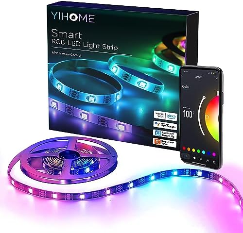 Amazon.com: Roran Smart LEDs Light Strip, 60 LEDs/m, 16.4ft Wi-Fi RGB ...