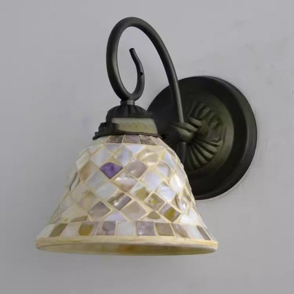Tiffany Wandlampe mit Schalter Barocker Wandleuchte Innen Mediterraner Dekorative Wandleuchten Retro Metall Nachttischlampe Vintage Industrie für Wohnzimmer Schlafzimmer Treppenhaus