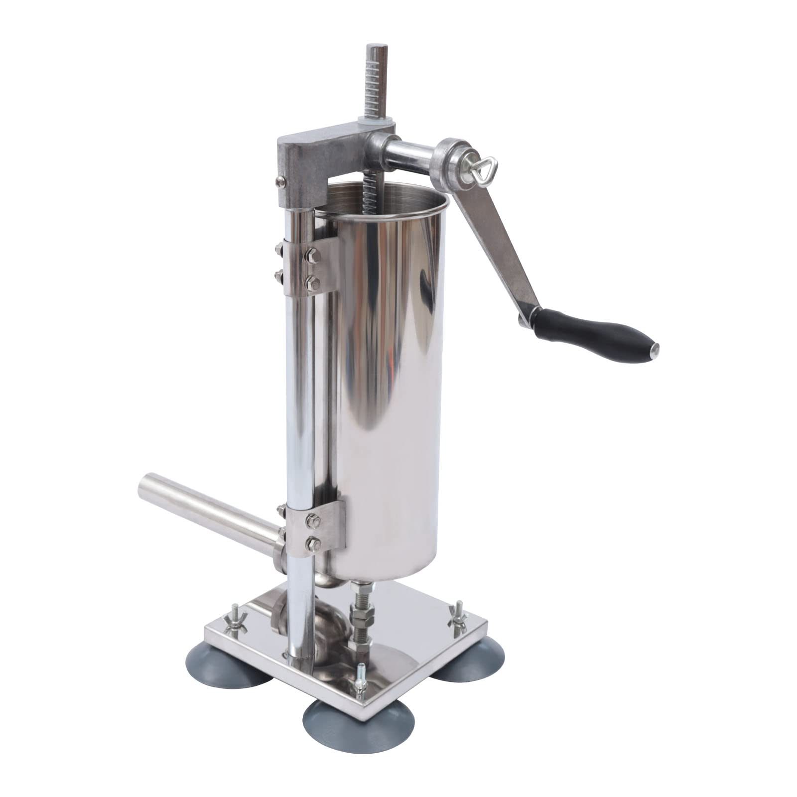 Máquina de rellenar salchichas, 3 l, picadora de carne, jeringa para salchichas, prensa manual para embutidos, jeringa de salchichas de acero inoxidable, prensa para salchichas con abrazadera de mesa