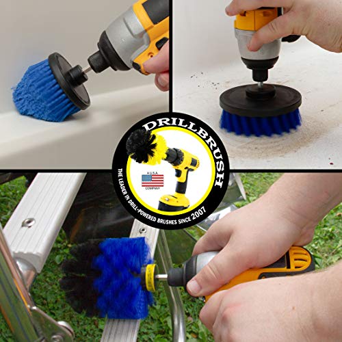 Image of Drill Brush Aquatic Cleaning Brush Set - Fish Tank Accessories - Boat Accessories - Aquarium Scrubbing Kit - Swimming Pool Brushes - Pool Cleaning Household Set - Fish Tank Cleaner - Cleans Boat Seats