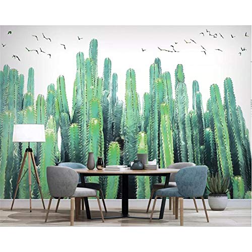 Benutzerdefinierte Fototapete Nordische handgemalte Kaktus tropische Pflanze TV Hintergrund Wandmalerei Papier Peint 3D Wallpaper