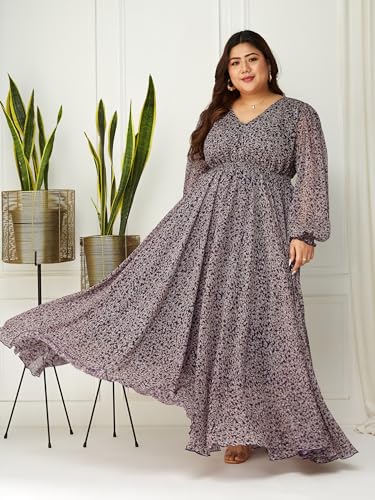 Image of Miss Chase A+ Women's V-Neck Three-Quarter Sleeve Floral Wrap Chiffon Midi Dress