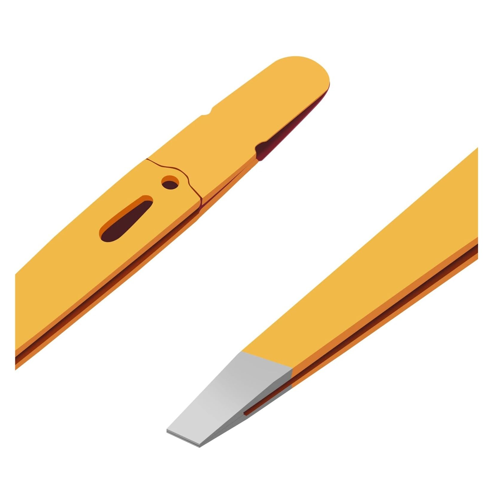 Stainless Steel Slanted Eyebrow Tweezers