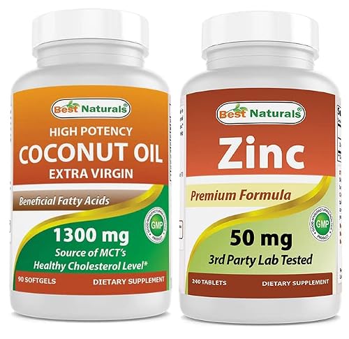 Best Naturals Coconut Oil 1300 Mg & Zinc Gluconate 50Mg #TOP11