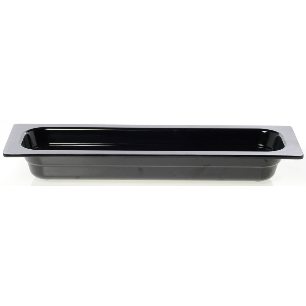 Serving Bowl Display Bowl 1/2 Size Long Black Melamine - 21 1/2 L x 6 1/2 W x 2 1/2 H by HUBERT – Melamine, Black, Model H0026-BLACK