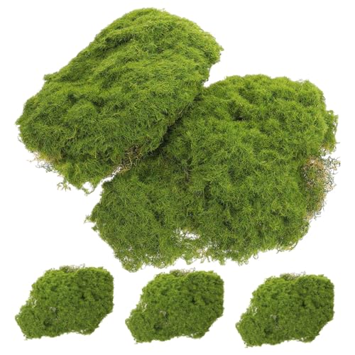 BESPORTBLE 5pcs Fake Moss Blocks Artificial Moss Rocks for Garden Decor Micro Landscape Fake Mossy Block Ornament Kit