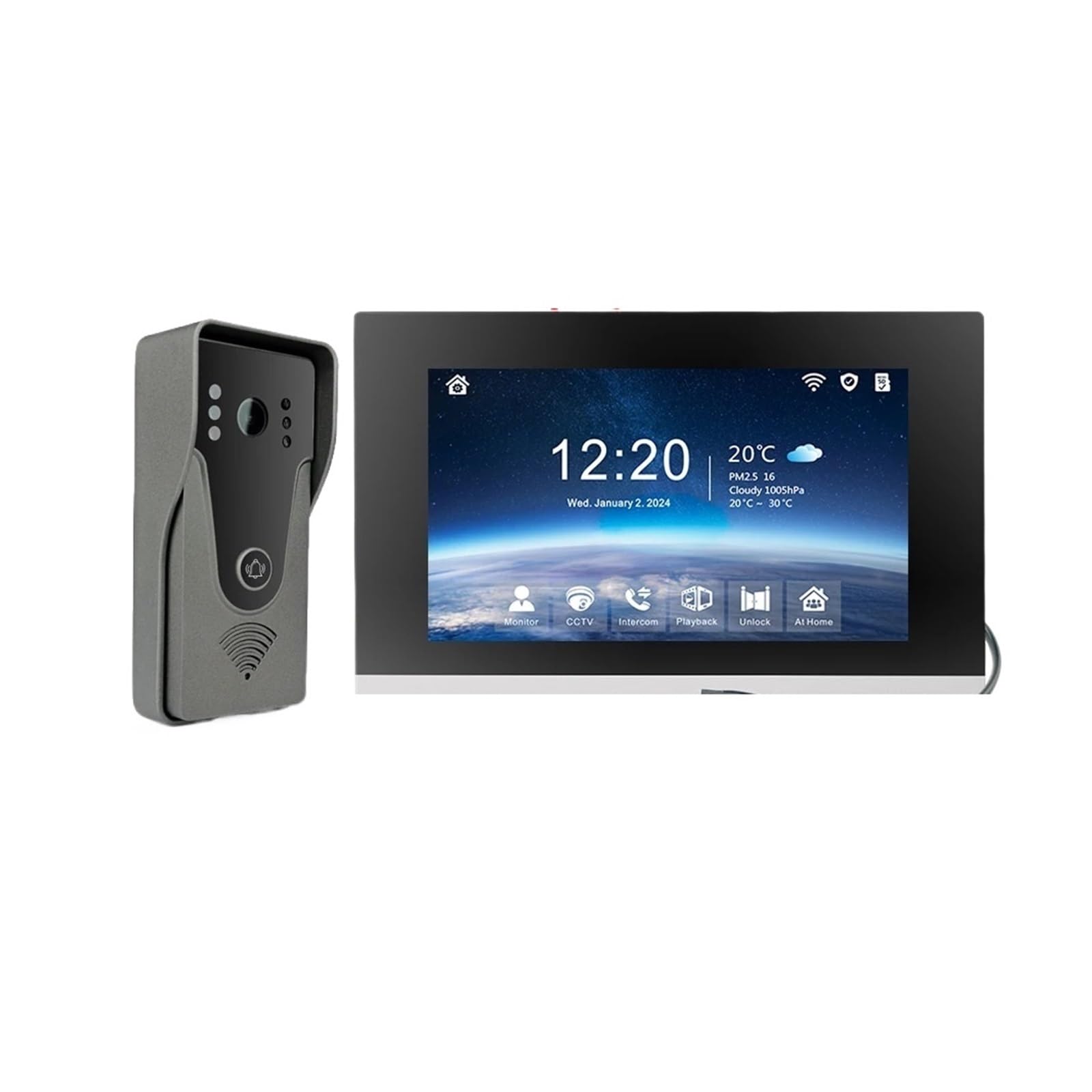HVSYVVSRL 1080P Video Intercom System DoorPhone For Home Wireless WiFi Smart With Infrared Night Vision Doorbell Motion Detection Two Way Audio(H-R6-P356B-M503BA-B)