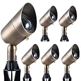 SEVEN LIGHTING Brass Landscape Spotlights | 12V AC/DC, 36° Beam Angle | Low Voltage Lights with Grou
