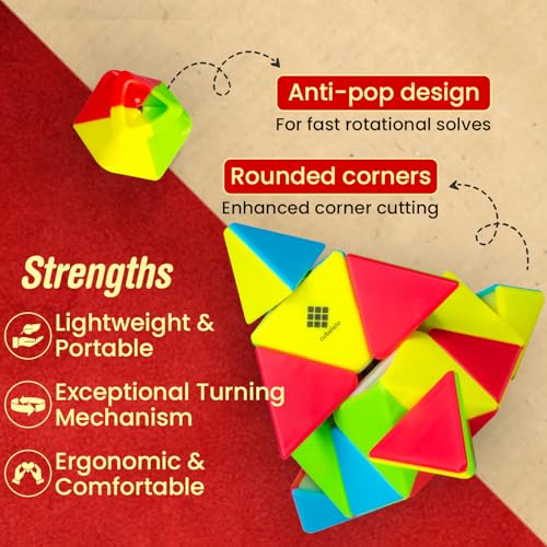 Image of Cubelelo Drift 2x2, 3x3 & Pyraminx Cube Combo (Stickerless) | Ideal for Kids Above 3 4 5 6 Years Old Boys Girls | 3 in 1 Speedcube Gift Set | High Speed Puzzle 3x3x3 2x2x2 Pyramid Triangle
