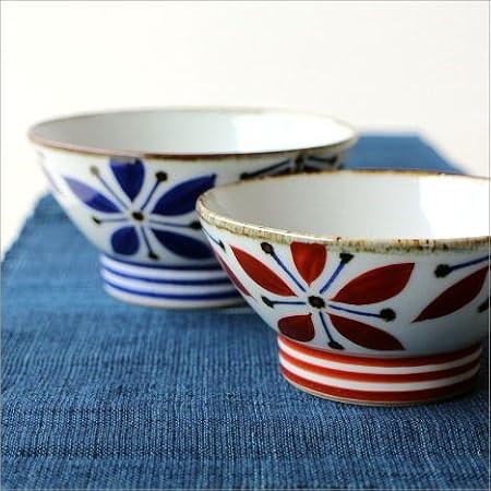 Amazon ご飯茶碗 日本製 おしゃれ 陶器 和食器 有田焼 飯碗 五花弁夫婦碗 Msg65 飯碗 オンライン通販