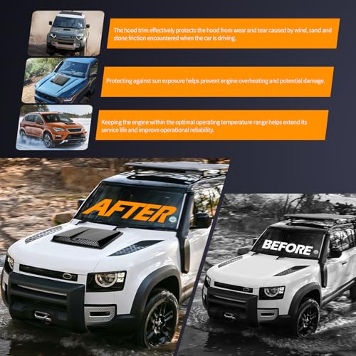 Image of DREAMOTOR Hood Scoops For Cars, Universal Hood Scoop Vents, Automotive Hood Scoops for Trucks Compatible with F150 F250 F350 GMC Sierra 1500 2500 Dodge Ram 1500 2500 Toyota Tundra Jeep Wrangler