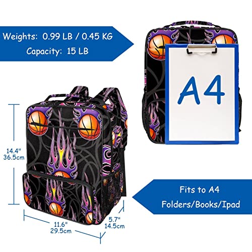 Sac de basket-ball avec sangle réglable violet en taille unique - 6