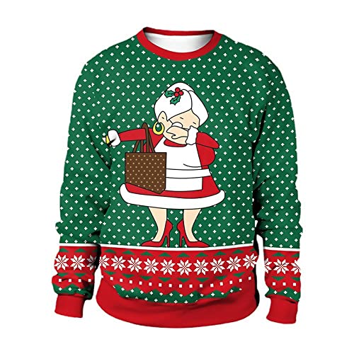 Pull Moche de Noël Unisex Sweatshirts Noël Rigolo Homme Femme Moche 3D Impression Manche Longue Ugly Christmas Sweater M-2XL Cover