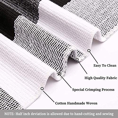 Kozyfly Buffalo Plaid Check Rug Runner 2' X 4.3' Plaid Farmhouse Runner Rug Checkered Washable Outdoor Rug For Kitchen/Laundry/Bathroom/Bedroom/Living Room #TOP4