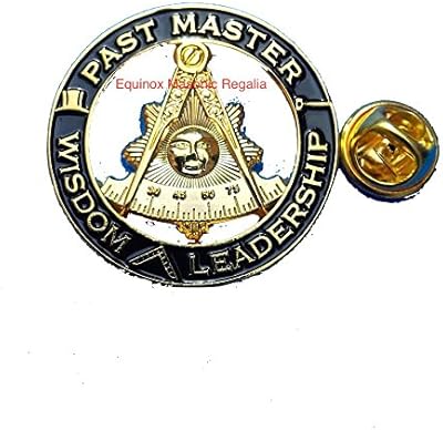 Equinox MR Delux Past Master Wisdom and leadership large Lapel Pin Elegant Black and G