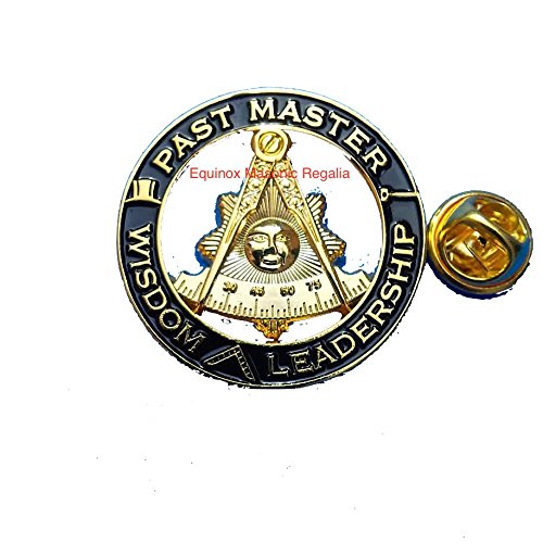 Past Master Wisdom and leadership large Lapel Pin Elegant Black and G