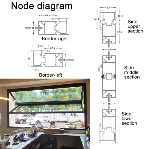 Ventanas plegables para cobertizos con ventilación empotrada y marco de aluminio robusto 6