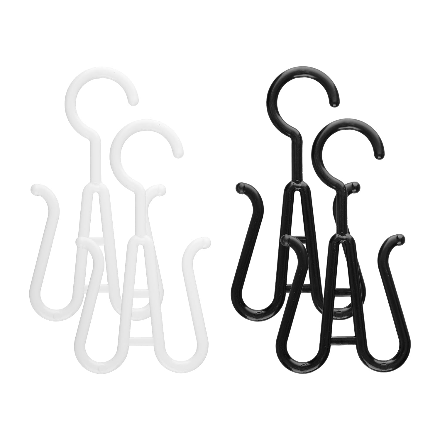 Bojueshaw 4pcs Multi-Functional Bike Shoe Hangers,Shoe Hanging Double Hooks,Storage Organizer for Home Dormitory(Black & White)