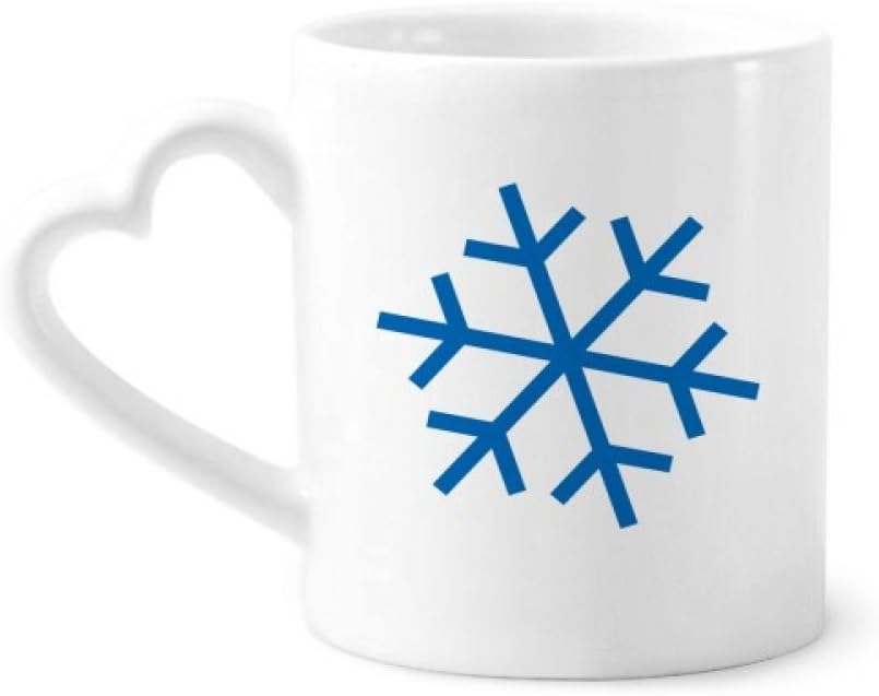 DIYthinker Winter Sport Snowflake Blue Outline Mug Coffee Ceramic Drinkware Glass Heart Cup