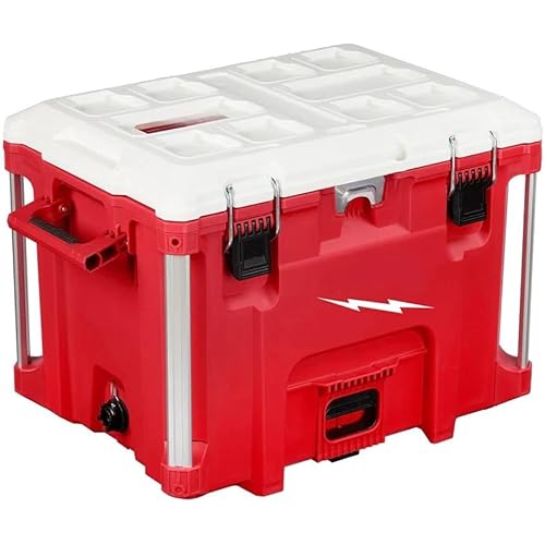 Tool Box 48-22-8462 for Milwaukee PACKOUT 40QT XL Cooler, Impact Resistant Polymer Body Length 16.25 in Width 22 in Height 17 in