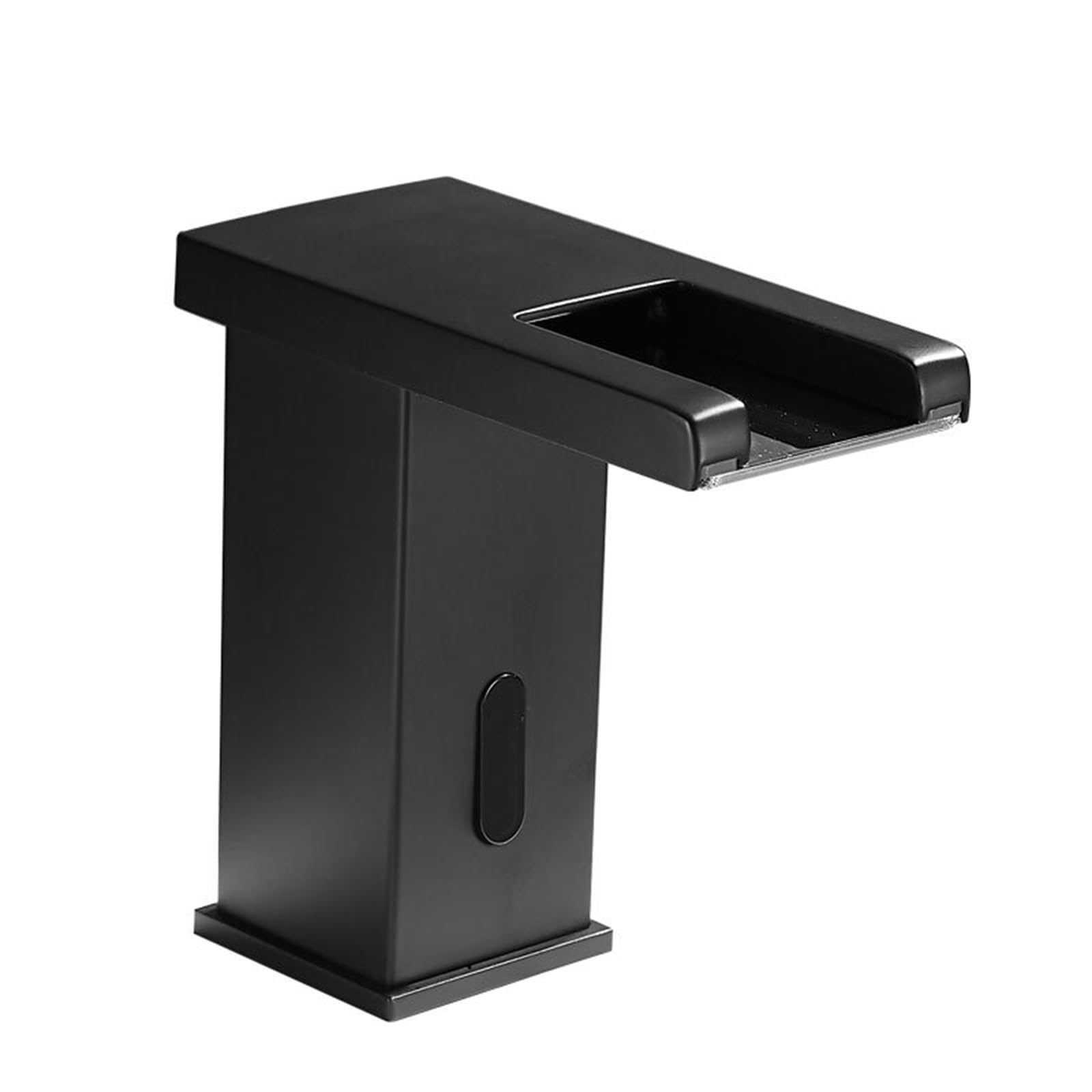 ZYCHSJXA Touchless Bathroom Sink Faucets Waterfall Mixer Tap for Basin Black Hot and Cold Water Sensor Faucet