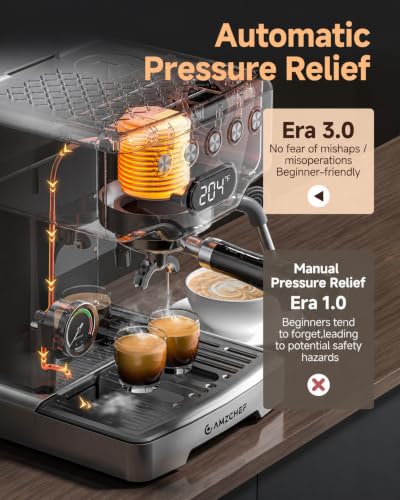 Image of AMZCHEF 15-Bar 58mm Espresso Machine with Pressure Gauge & Steam Wand