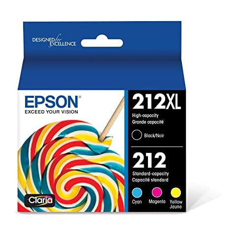 EPSON 212 Claria Ink High Capacity Black & Standard Color Cartridge Combo Pack (T212XL-BCS) Works with WorkForce WF-2830, WF-2850, Expression XP-4100, XP-4105 Cover
