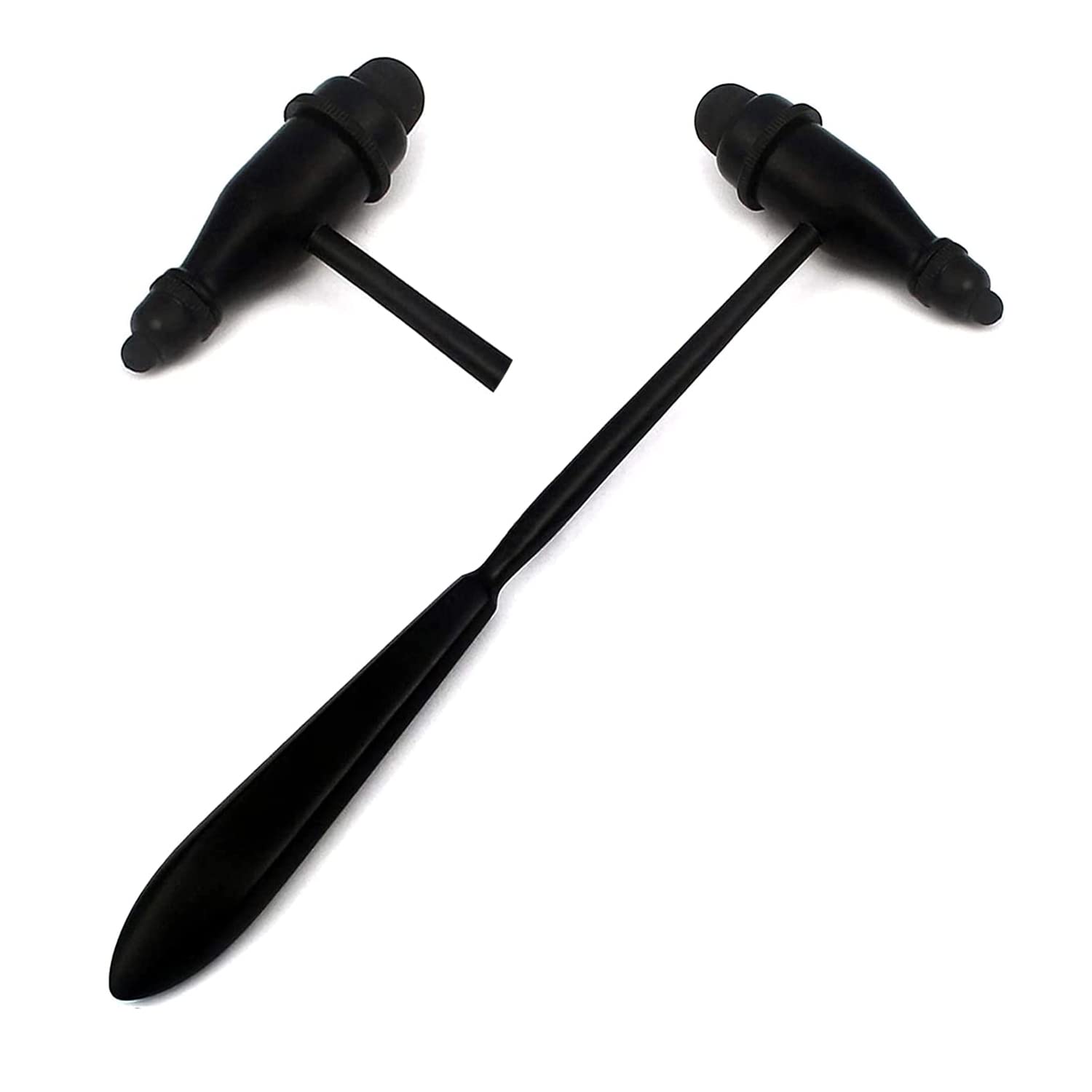 LAJA Imports Tromner Neurological Reflex Hammer With Pointed Tip Handle For Cutaneous And Superficial Responses - (All Black)