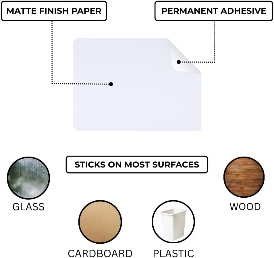ChromaLabel 2 x 3 Inch Square Label, Printable White Labels, Stickers Compatible with Laser and Inkjet Printers, 250 Printable Label Stickers, White - Image 4