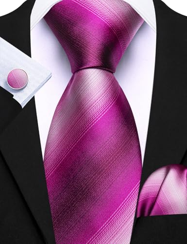 Image of Barry.Wang Men 6PCS Tie Silk Gift Necktie Clip Woven Tie Sets Party | Men Tie Classic Silk Gift Necktie With Tie Clip Jacquard Woven Neck Ties 6PCS Formal Wedding