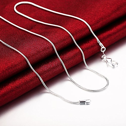 Zhiwen 5Pcs 925 Sterling Silver 1Mm Rope Chain Fashion Snake Chain Necklace For Woman Men Necklace (16-24 Inches) (20 Inches) #TOP2