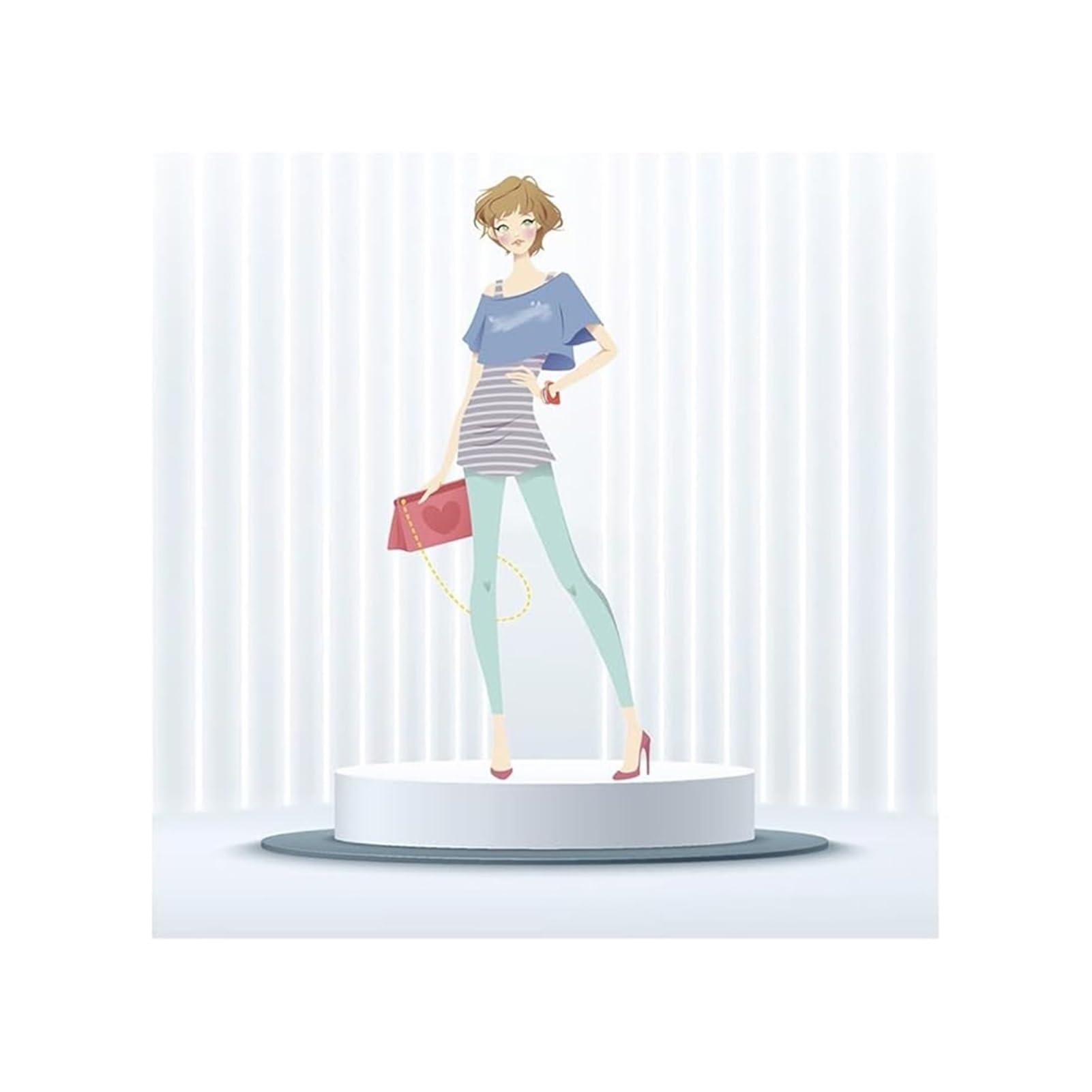 Présentoir rond décoration événementielle pour figurine et sac