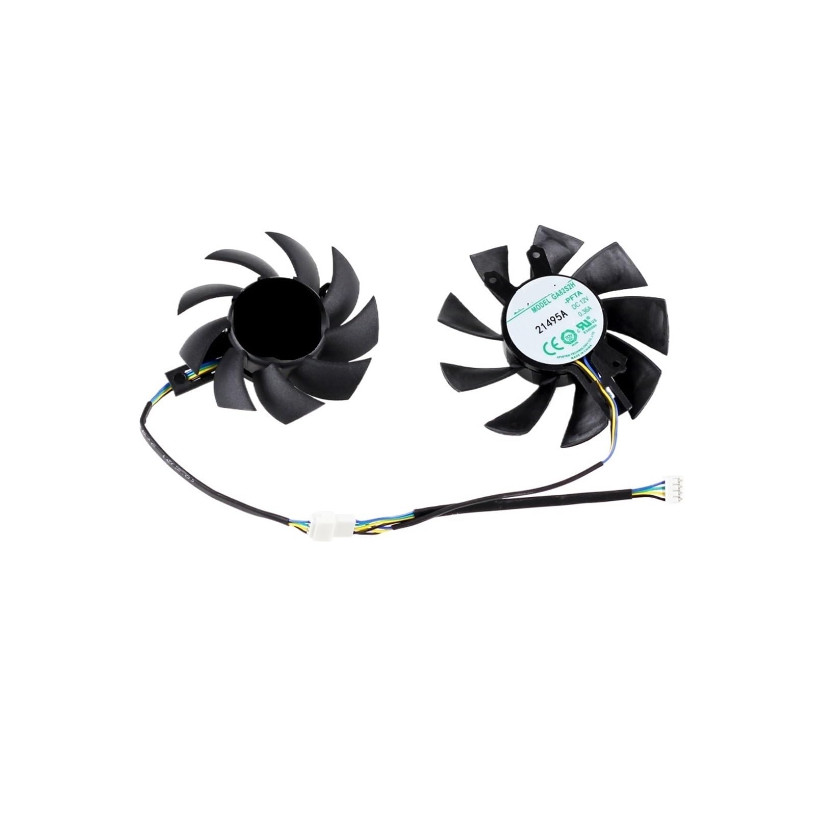 muyihui 2 szt./zestaw GA72S2U GA82S2H wentylator chłodzący do karty 1660 SUPER Ti Twin ZT-T16620F-10L