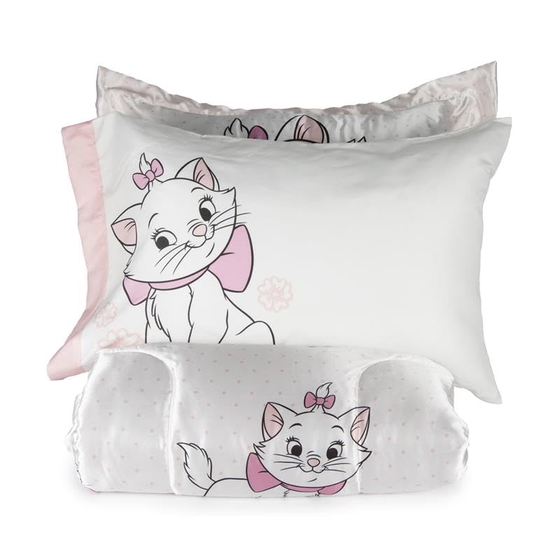 Image of Disney Aristocats Marie Queen Comforter Set 7 Piece Kids Bedding, White