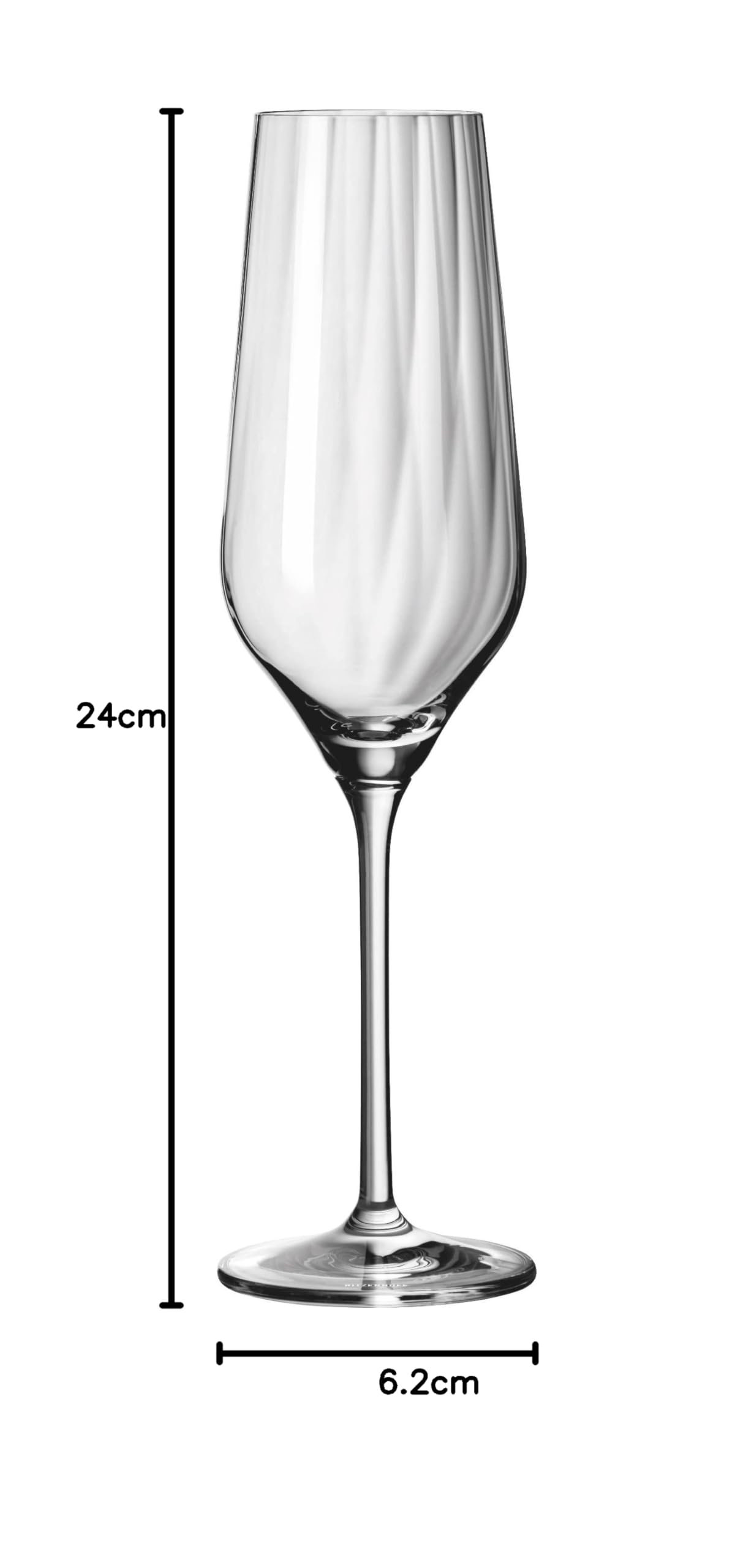 Ritzenhoff 3751001 Bicchiere da champagne 250 ml - Serie Sternschliff No. 2-2 pezzi con linea di rilievo - Made in Germany