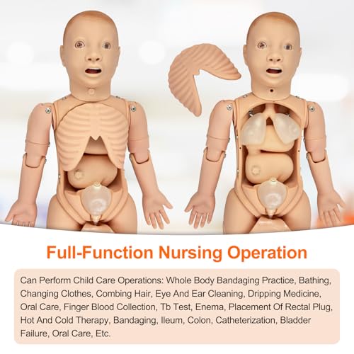 Image of Child Nursing Manikin - Medical School CPR & First Aid Training Dummy for Professional Patient Care, Nursing Skills Practice, Pediatric Emergency Simulations