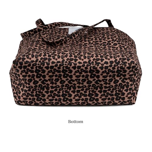Image of TOPASION Cute Corduroy Tote Bag Canvas Shoulder Handbags for Women Travel Shopping