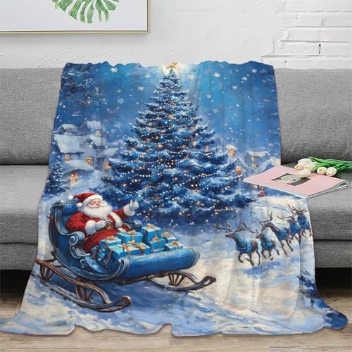 Couverture microfibre 200x230 cm sapin de Noël plaid chaud - 3