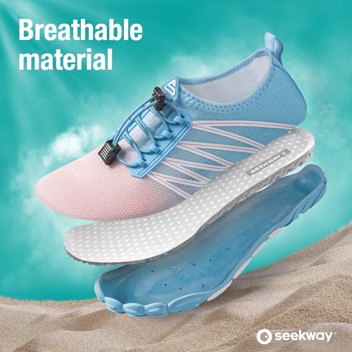 seekway water shoes men women adult quick-dry aqua sock barefoot for beach swim river pool lake hiking kayaking surfing