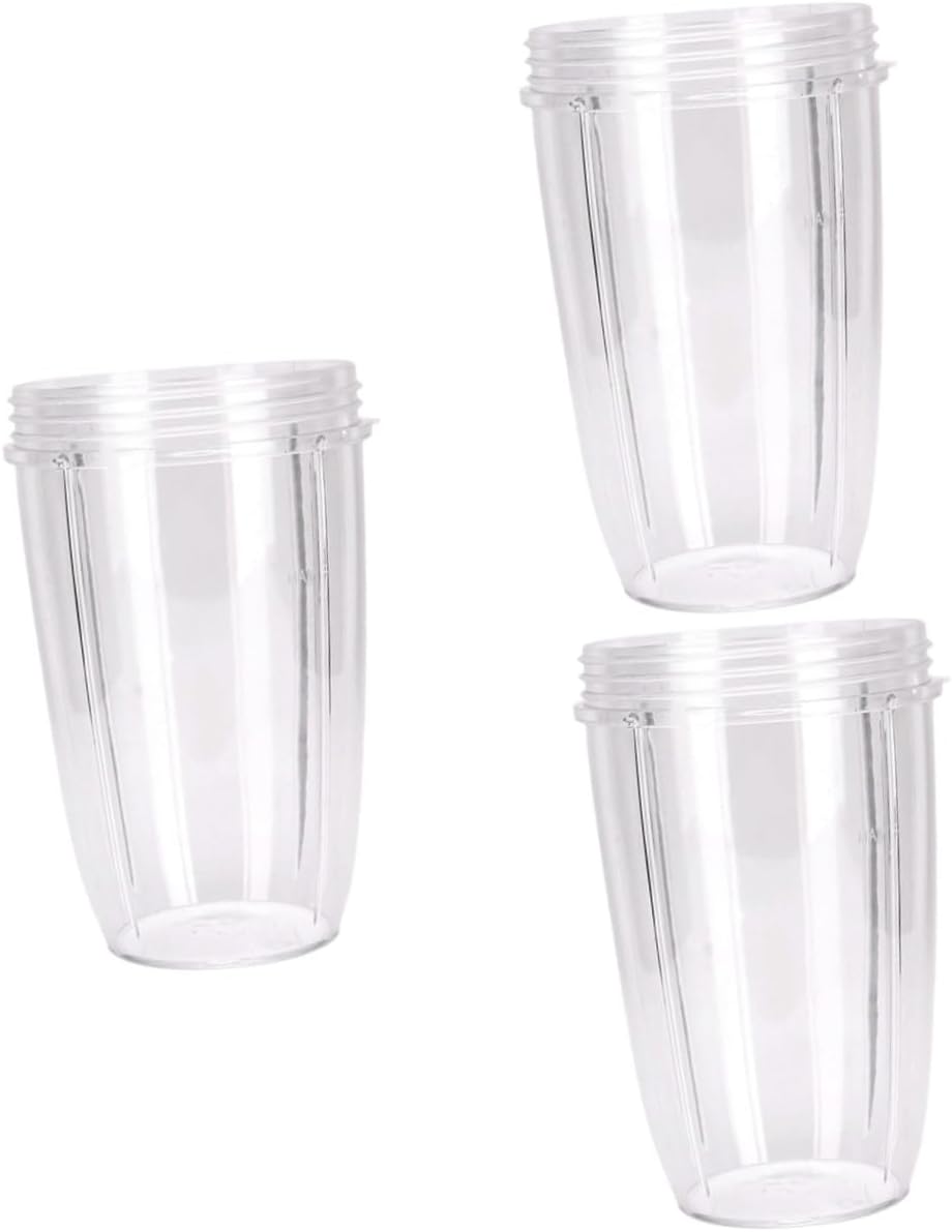 3pcs Tall Plastic Cup Replacement Container Accessories for Juicing and Easy to Clean Blender Use