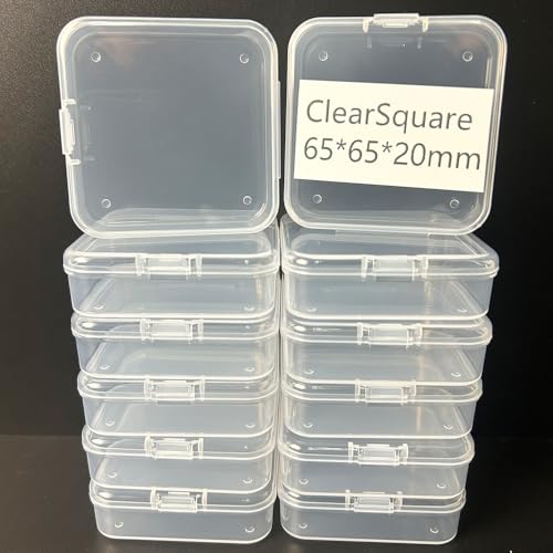 Image of 12 Pcs Clear Small Plastic Storage Containers with Lids, Ideal for Craft Supplies, Jewelry, Small Toys, Beads, Office & Household Organization