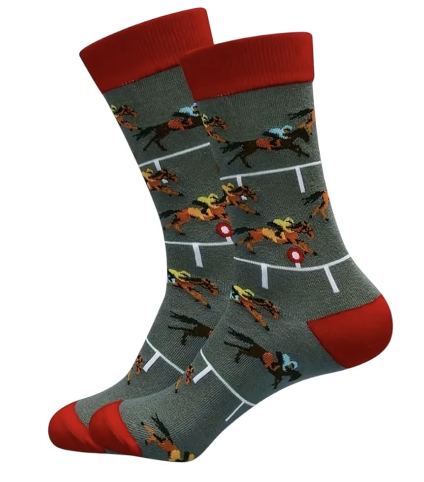 Horse Racing Socks Horse Racing Gift Adult Size 8-11
